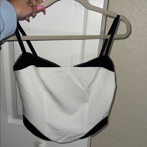 White Fox Boutique Black and White Tank Top